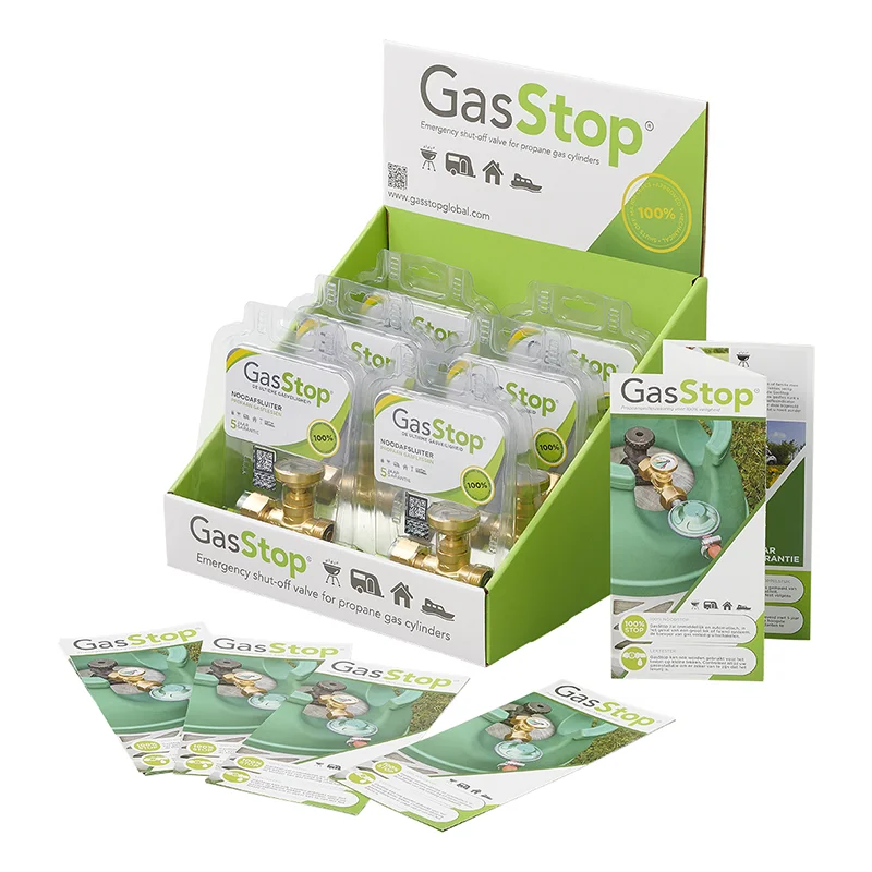 GasStop Notschlussarmatur für Propangasflaschen NL 21,8mm LH (G.5) 6 Stück im Displaykarton