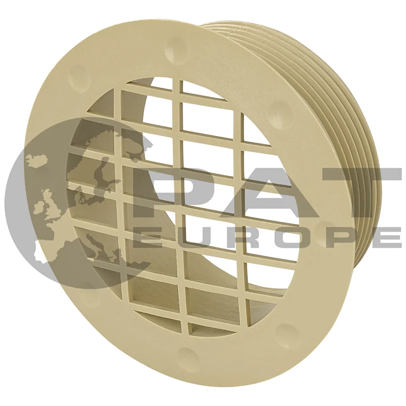 Whale Grille de ventilation fixe de gaine 65 mm beige