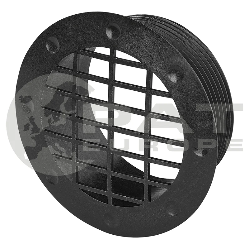 Whale Grille de ventilation fixe de gaine 65 mm noir