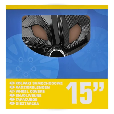 310882V01S - Wheel cover set Moon Ring carbon black 15 inch 4 pieces in display box