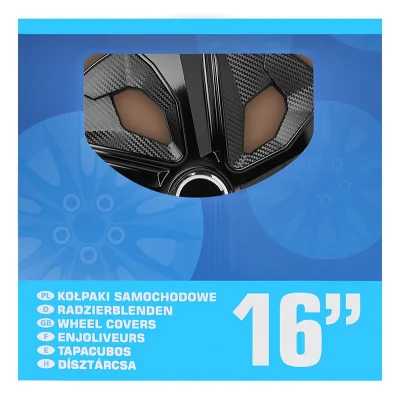 310882V02S - Wheel cover set Moon Ring carbon black 16 inch 4 pieces in display box