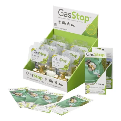 GS_GSNL6 - GasStop emergency shut-off valve for propane gas bottles NL 21.8mm LH (G.5) 6 pcs in display box
