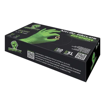MM_687162 - Rękawiczki nitrylowe Gripp-It XL zielony pudełko z dozownikiem po 50 sztuk